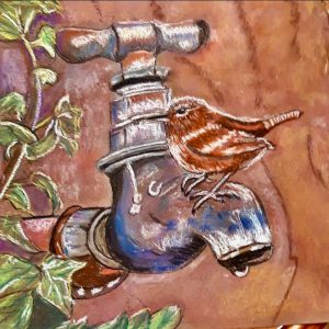 Pajarito sobre grifo