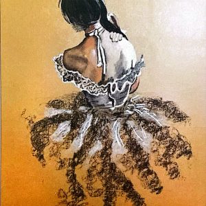 Bailarina con tutú (2021)  Pastel cartulina marrón 31x23