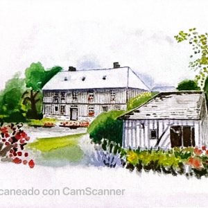 Granjas normandas  (2018)  Acuarela 32x22