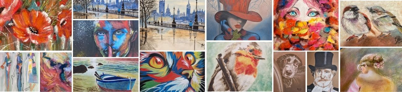 mosaico cuadros de pintores amateur
