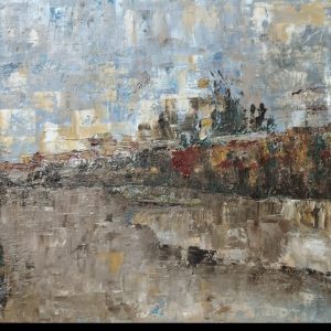 Pintura al oleo "Paisaje entornado" de José A. Blanco