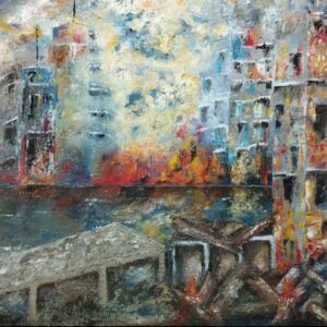 Pintura de Jose A. Blanco Paisaje Desolador